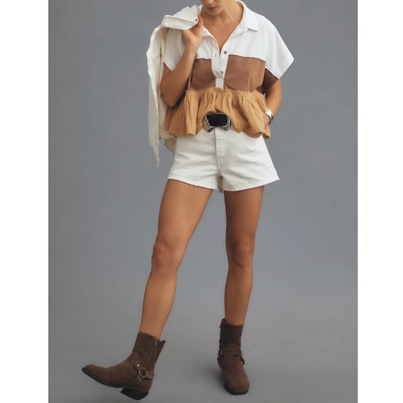 Anthropologie Pilcro the Bonfire Rugby Stripe Top | Sz XXS - Picture 4 of 5